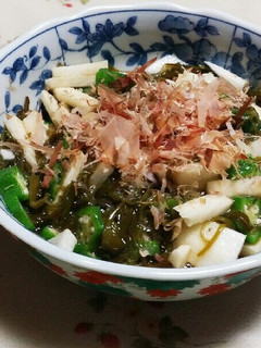 オクラと長いも、めかぶのポン酢合え☆-レシピのメイン写真