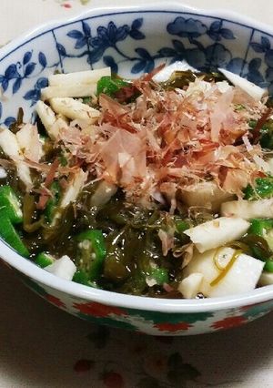 オクラと長いも、めかぶのポン酢合え☆-レシピのメイン写真