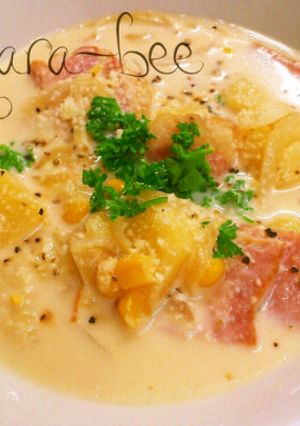簡単♡ミルク味噌チーズコンソメスープ-レシピのメイン写真