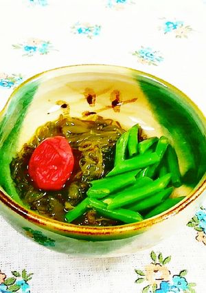 超簡単☆めかぶに、いんげん＆梅干♪-レシピのメイン写真