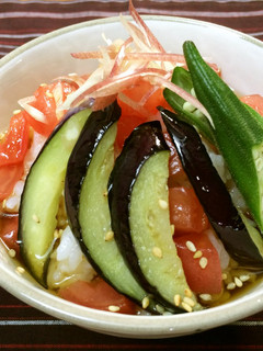 美人レシピ・夏野菜の冷やし茶漬け-レシピのメイン写真