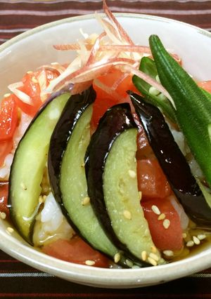 美人レシピ・夏野菜の冷やし茶漬け-レシピのメイン写真