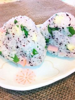カラフルおにぎり♥チーズハム大葉ゆかり❇-レシピのメイン写真