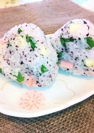カラフルおにぎり♥チーズハム大葉ゆかり❇-レシピのメイン写真