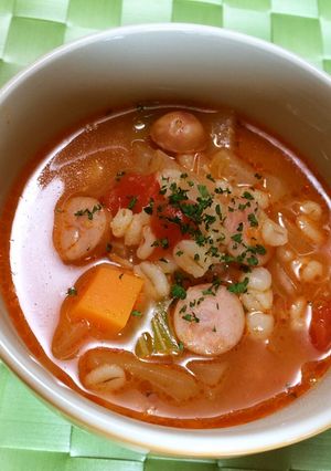美人レシピ・押し麦入りミネストローネ-レシピのメイン写真