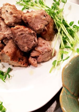 まぐろの頬肉のステーキ にんにく醤油だれ-レシピのメイン写真