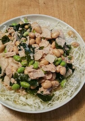 大根･わかめ･豆のごまマヨポンサラダ♪-レシピのメイン写真