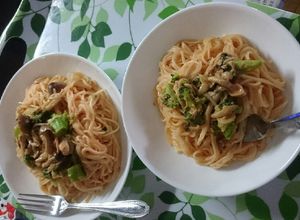 親子ごはん★トマトクリーム素麺★幼児食-レシピのメイン写真