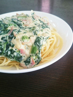 ほうれん草とベーコンのクリームパスタ-レシピのメイン写真