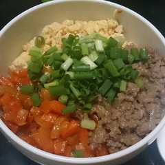 A picture of 見た目も美味しい！三色丼！！.