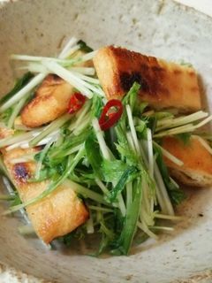 水菜と焼き油揚げのお浸し-レシピのメイン写真