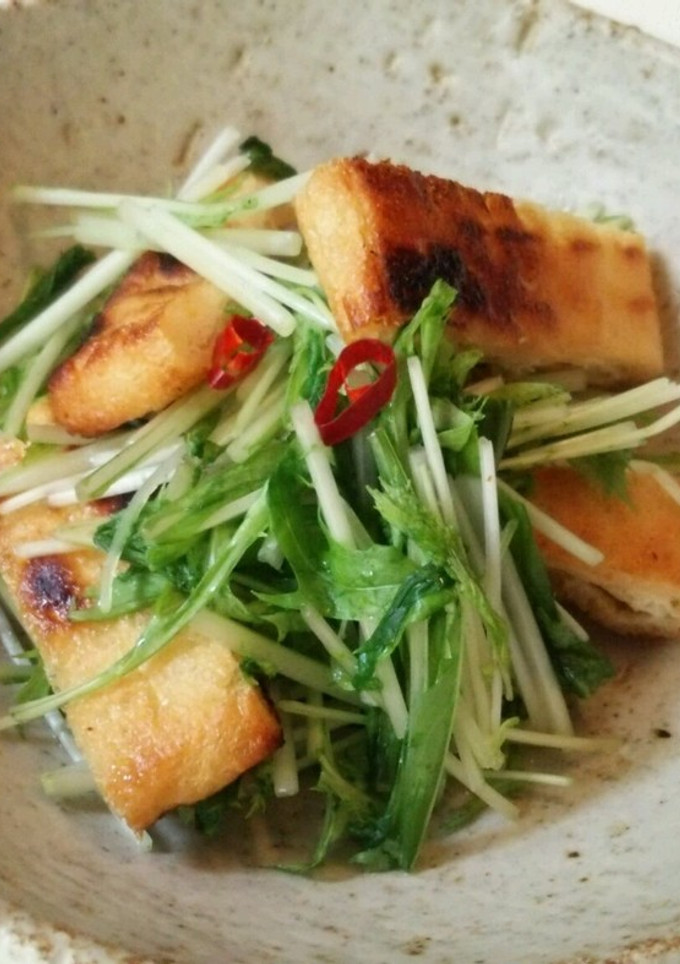 水菜と焼き油揚げのお浸し-レシピのメイン写真
