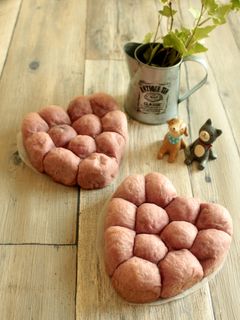 * バレンタイン♥ ハートのちぎりパン♪-レシピのメイン写真