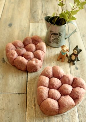 * バレンタイン♥ ハートのちぎりパン♪-レシピのメイン写真