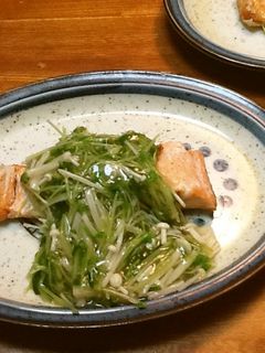 シャケの豆苗&エノキあんかけ-レシピのメイン写真