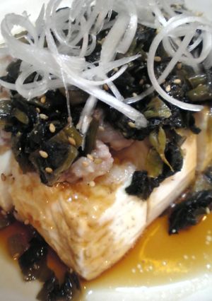 豆腐の高菜豚肉蒸し-レシピのメイン写真