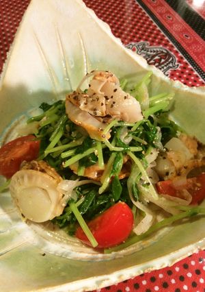 あっという間♪豆苗+帆立のナムル風サラダ-レシピのメイン写真