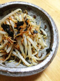 モヤシの磯の香り炒め*あみえびと海苔-レシピのメイン写真