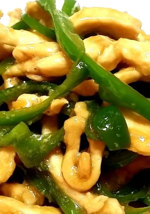鶏胸肉とピーマンだけでチンジャオロース♪-レシピのメイン写真