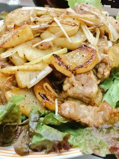 ホックリ美味しい!山芋と牛肉炒め-レシピのメイン写真