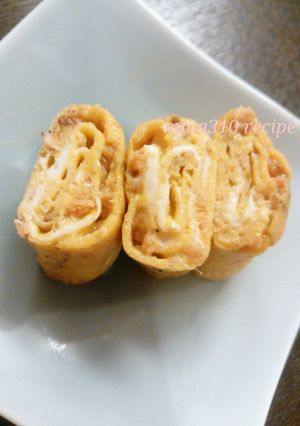 香ばしい♪簡単！鮭ごま入り卵焼き-レシピのメイン写真