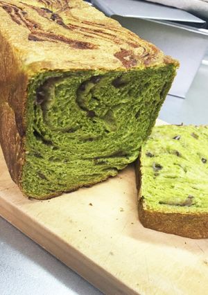濃い♭ほろ苦い♭抹茶と餡子のマーブルパン-レシピのメイン写真