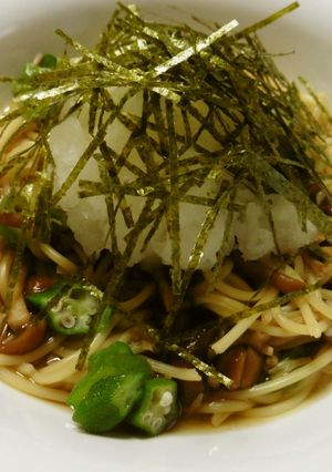 簡単に♪冷凍ナメコのおろしパスタ♡-レシピのメイン写真