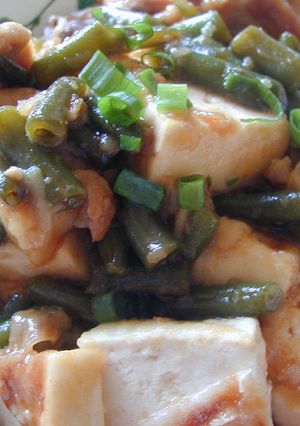 鶏胸肉のあまから煮＋豆腐＋インゲン-レシピのメイン写真