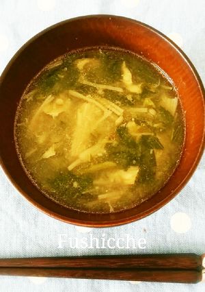 健康美人♥モロヘイヤと卵のお味噌汁-レシピのメイン写真