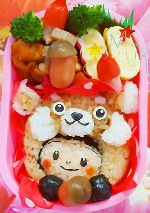 レッサーパンダかぶりガールのお弁当-レシピのメイン写真
