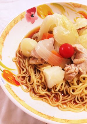 ポトフのせ☆ラ王冷やし中華のランチ-レシピのメイン写真
