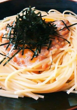 簡単☆納豆とキノコのパスタ☆-レシピのメイン写真