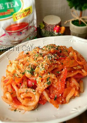アップルティーが隠し味❤ナポリタンうどん-レシピのメイン写真