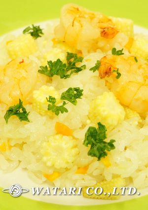 ベビーコーンの炊き込みエビピラフ◇炊飯器-レシピのメイン写真