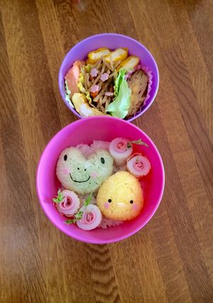 簡単♪キャラ弁♪カエル&ヒヨコのおにぎり-レシピのメイン写真