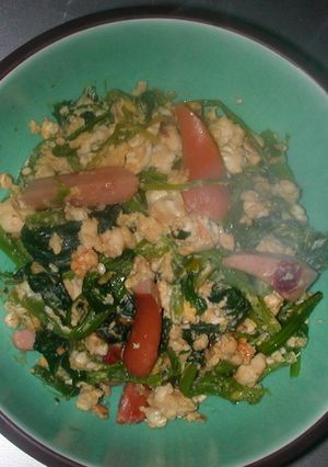 ウインナー＆ほうれん草入り炒り豆腐-レシピのメイン写真