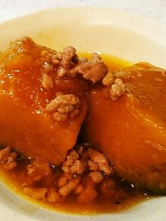 かぼちゃとひき肉の煮物☆ミ-レシピのメイン写真