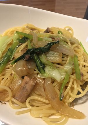 さんまマスタードと野菜のパスタ-レシピのメイン写真