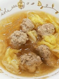 ふわふわ❤️肉だんごと春雨の中華スープ♪-レシピのメイン写真