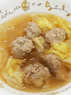 ふわふわ❤️肉だんごと春雨の中華スープ♪-レシピのメイン写真