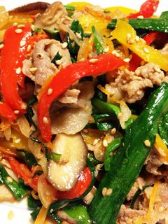 豚肉と彩り野菜の漬け焼き・プルコギ風-レシピのメイン写真