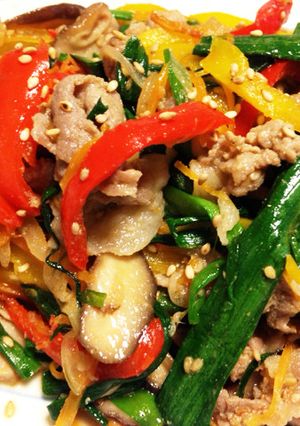豚肉と彩り野菜の漬け焼き・プルコギ風-レシピのメイン写真