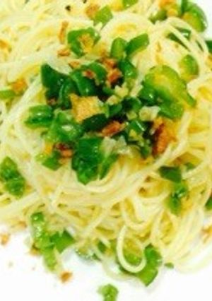万願寺とうがらしとニンニクのパスタ-レシピのメイン写真