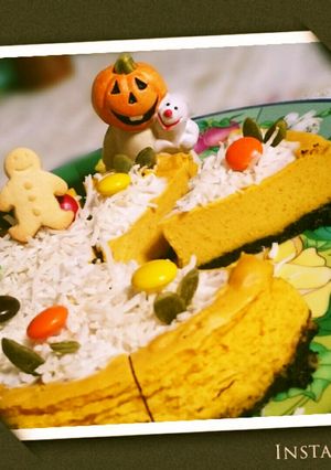 ヘルシーなベイクド南瓜チーズケーキ-レシピのメイン写真