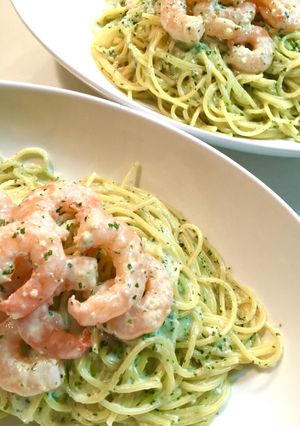 ジェノベーゼ❤︎超濃厚海老クリームパスタ-レシピのメイン写真