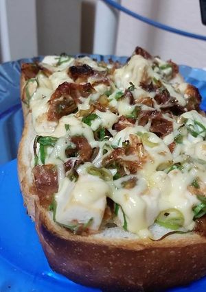 鬼盛り！焼き角切り冷奴マヨトースト！-レシピのメイン写真