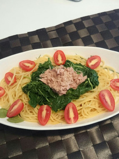 モロヘイヤとシーチキンのパスタ-レシピのメイン写真