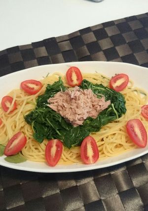 モロヘイヤとシーチキンのパスタ-レシピのメイン写真