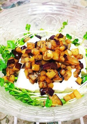簡単すぎ!ナスと豆腐のオイスターサラダ♥-レシピのメイン写真