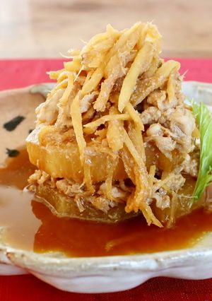 レンジで豚薄切と大根のしょうがたっぷり煮-レシピのメイン写真